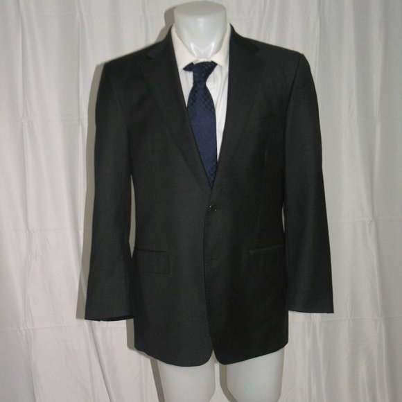 Leonard Logsdail Custom Made Solid Gray Two Button Suit Jacket 40R - Picture 2 of 10